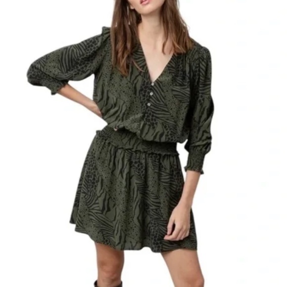 Rails Dresses & Skirts - Rails Zana Dress in Olive Mixed Animal Stripe size XL X-Large